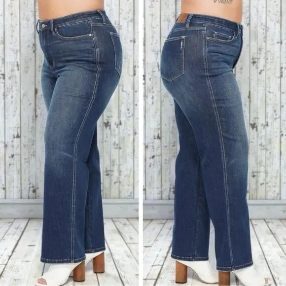 Judy Blue High Rise Tummy Control Classic Straight Jeans Dark Wash NWT - Picture 11 of 15